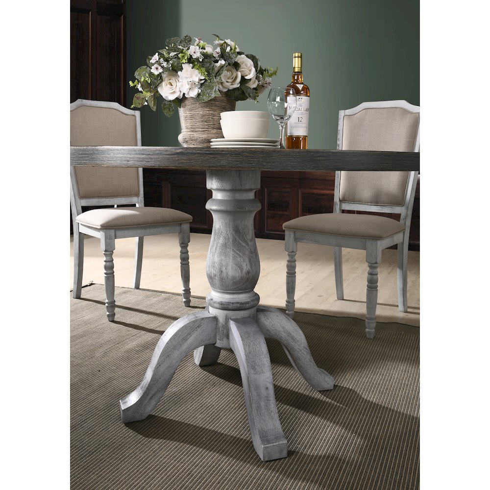 Iris Weathered White Wood 5-Pc Dining Set. Picture 5