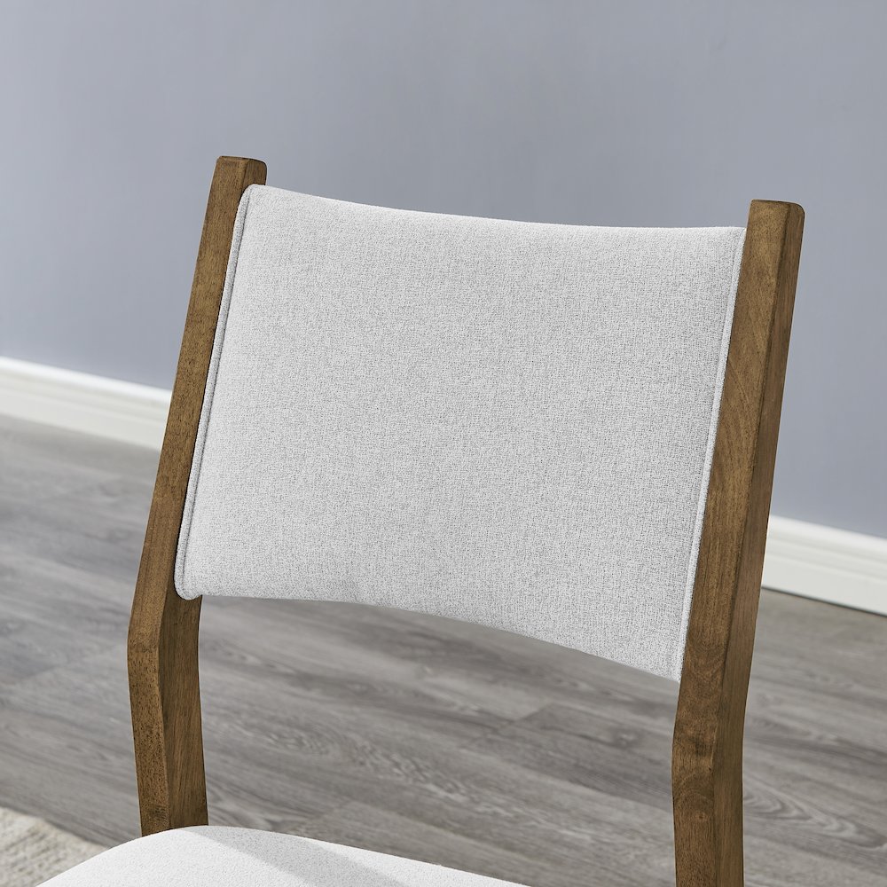 Parker Upholstered Dining Chairs, Set of 2, Light Oak and Gray. Picture 6