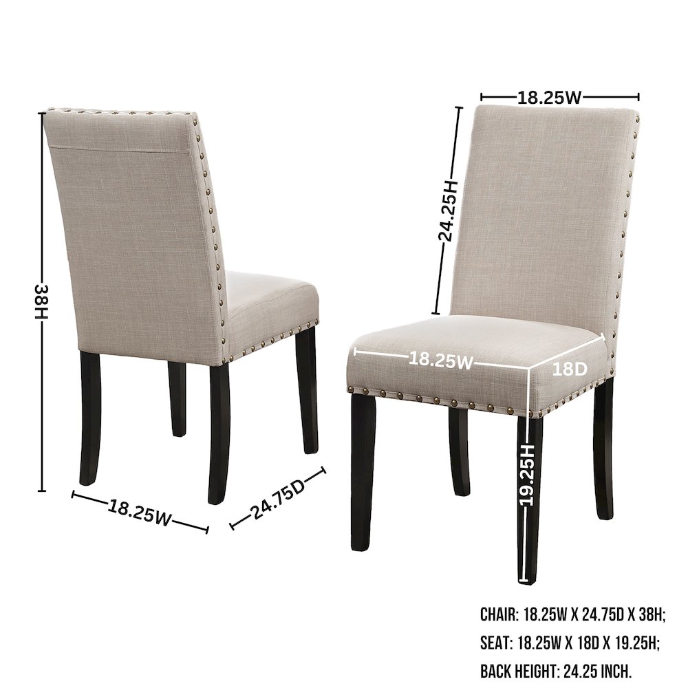 Nuevo 5-Piece Round Dining Set, Pedestal Dining Table with 4 Chairs, Tan. Picture 12
