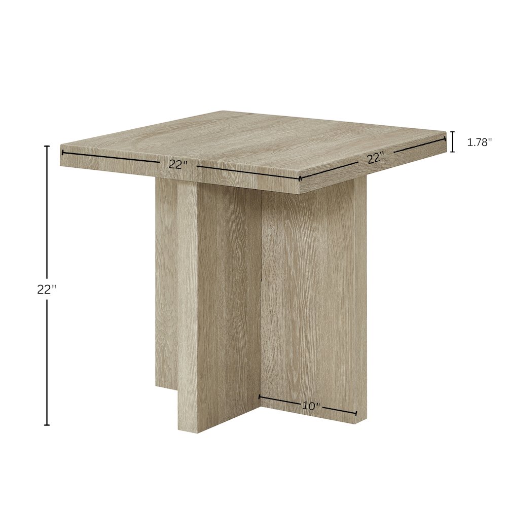 Mchome Square End Table, Nightstand, Oak Finish. Picture 9