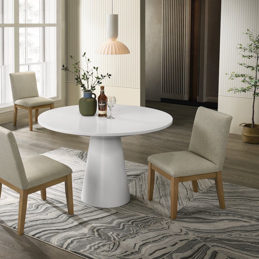 Rocco 5-Pc 48'' Pedestal Dining Set, Round Pedestal Table with 4 Chairs. Picture 6