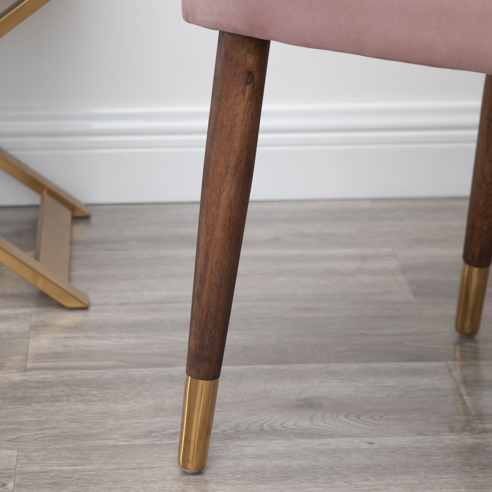 Lindale Contemporary Velvet Upholstered Nailhead Trim Accent Chair, Pink. Picture 10