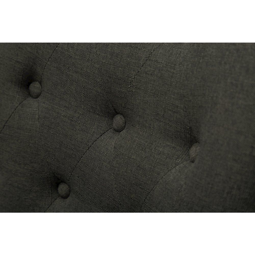 Luna Charcoal Button Tufted Solid Wood Wingback Chairs with Nail Heads Set of 2. Picture 6