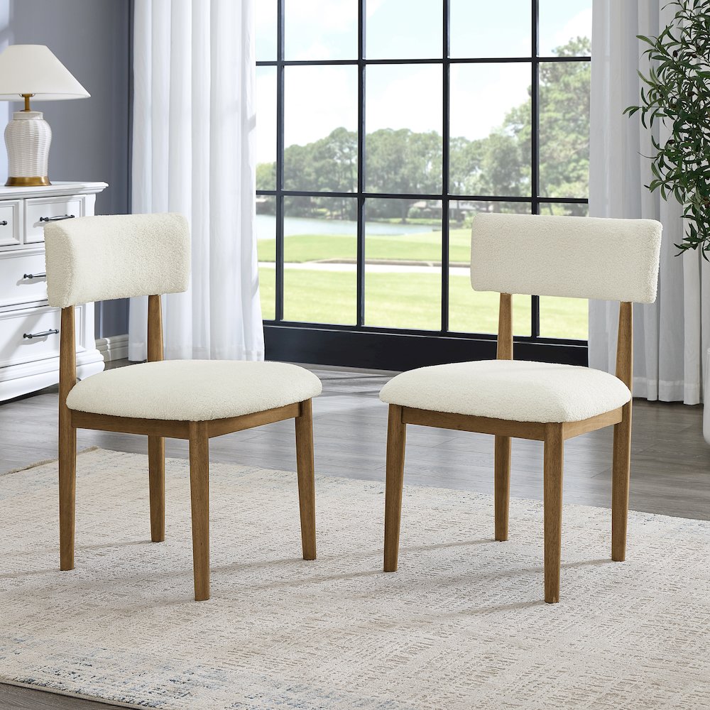 Axler 5-Piece Dining Set,Tripod-Cross DiningTable with 4Stylish Chairs,Light Oak. Picture 10