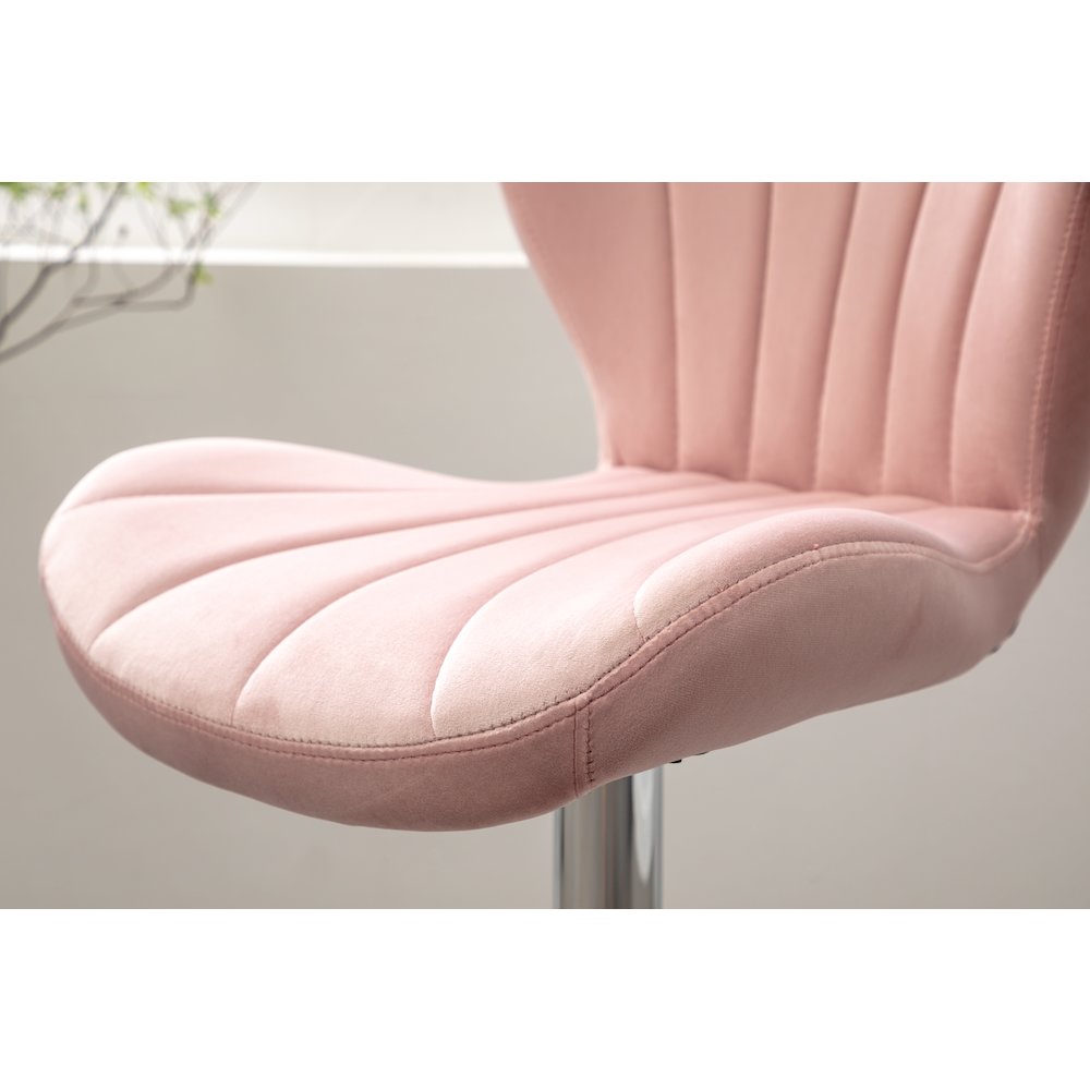 Ellston Upholstered Adjustable Swivel Barstools in Pink, Set of 2. Picture 10