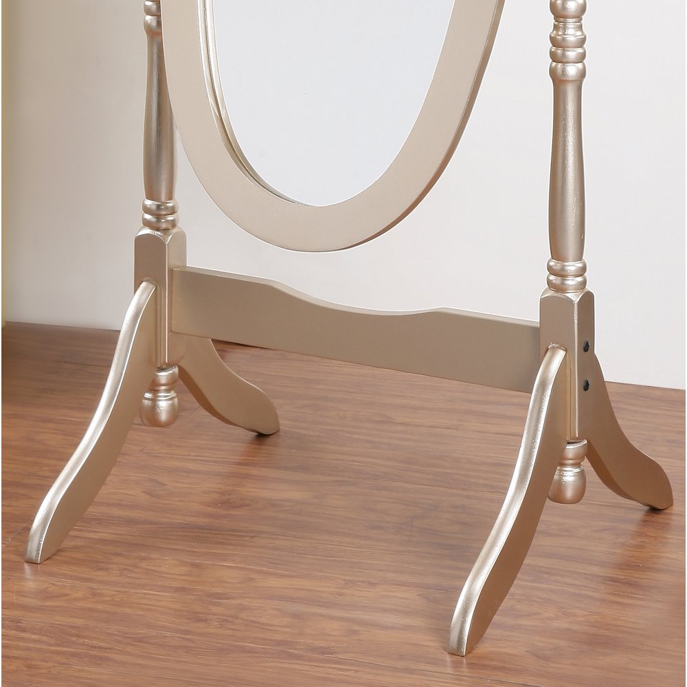 Audi Traditional Queen Anna Style Wood Floor Cheval Mirror, Gold Finish. Picture 4