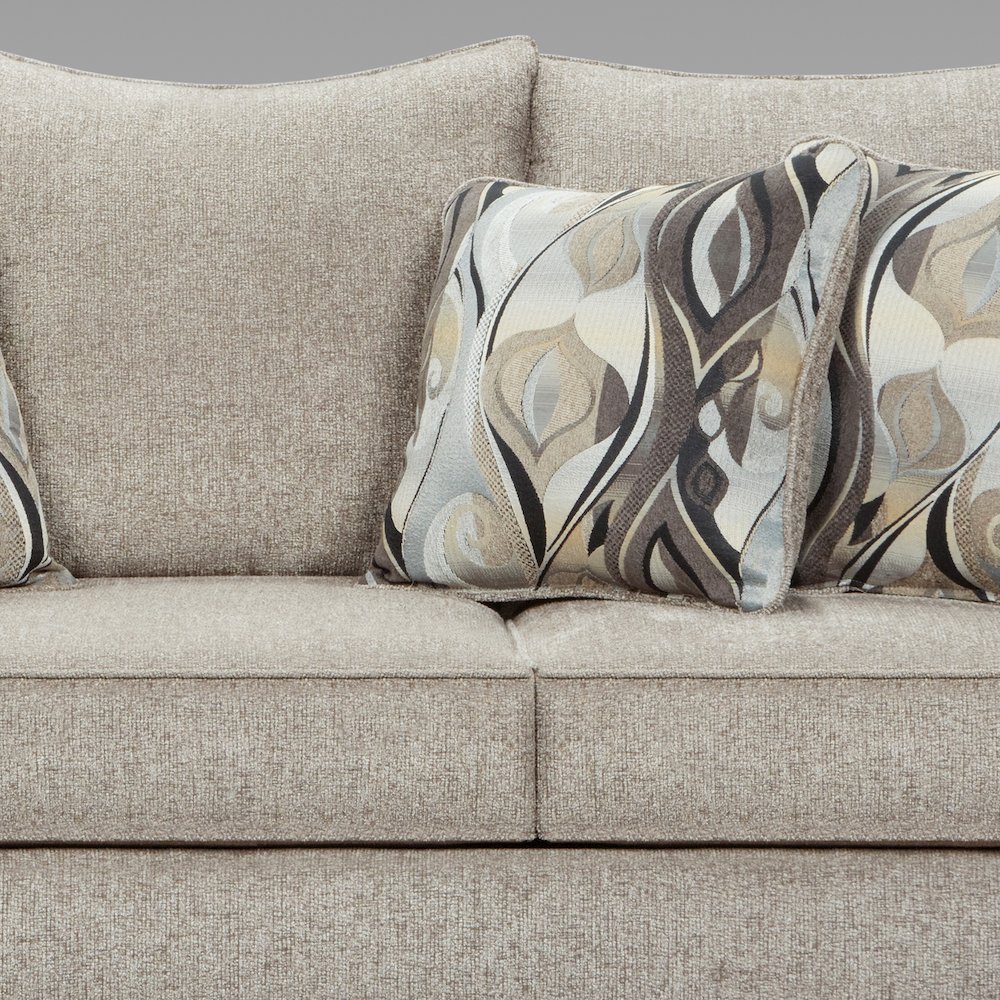 Camero Platinum Fabric Pillowback Sofa. Picture 3