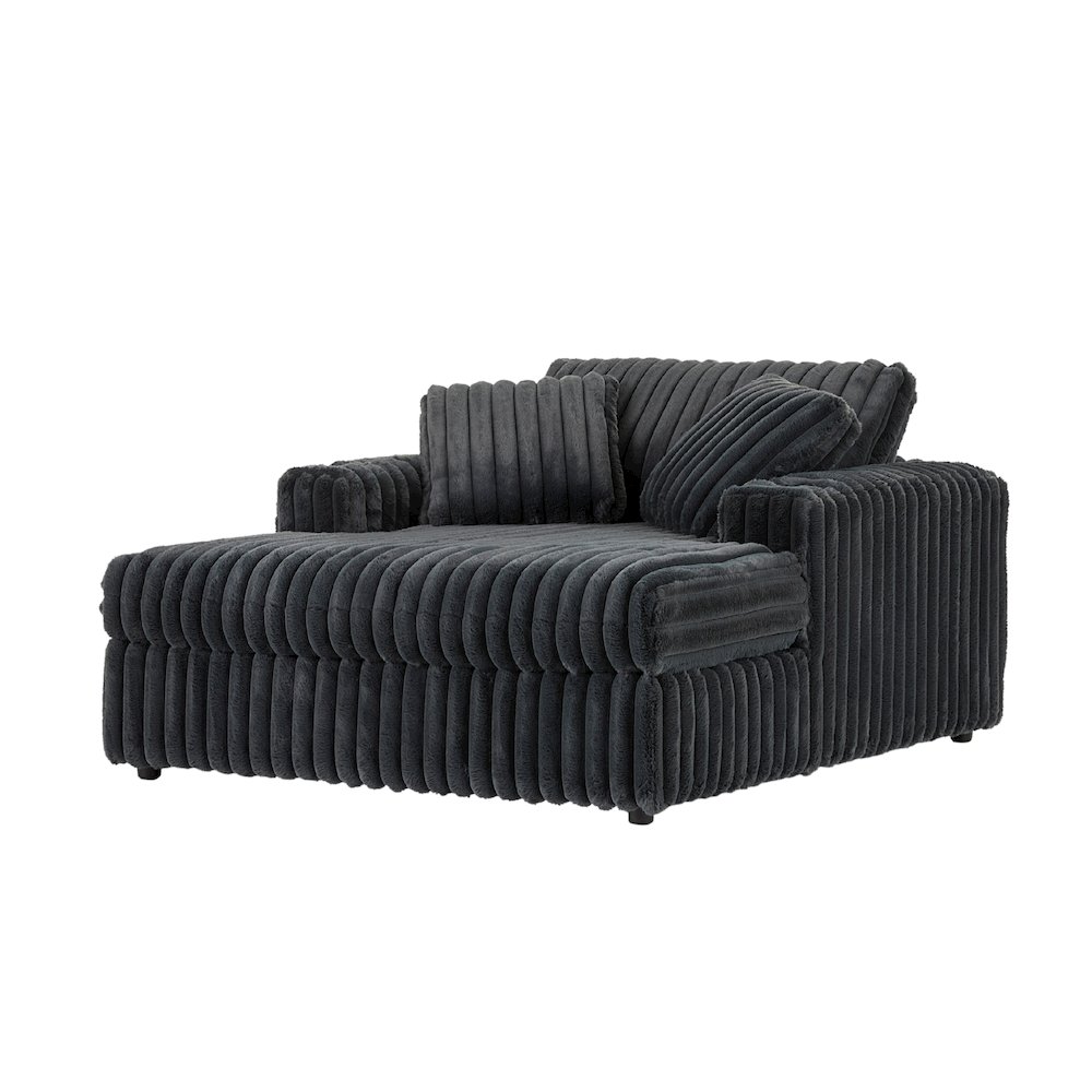Belvoir Oversized Cuddle Chaise, with Cup Holders, Charcoal. Picture 1
