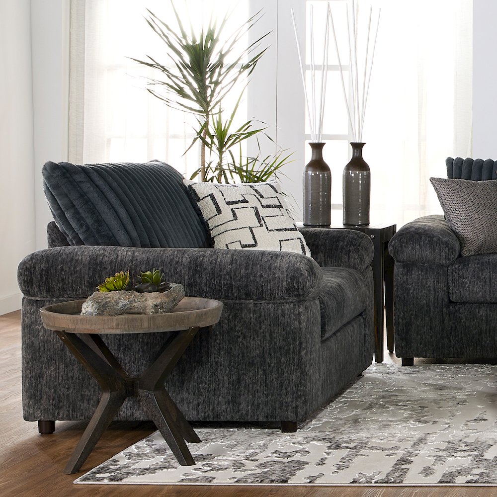 Nason Wide Wale Corduroy Sofa, Loveseat, and Cuddle Chair Set, Charcoal. Picture 4