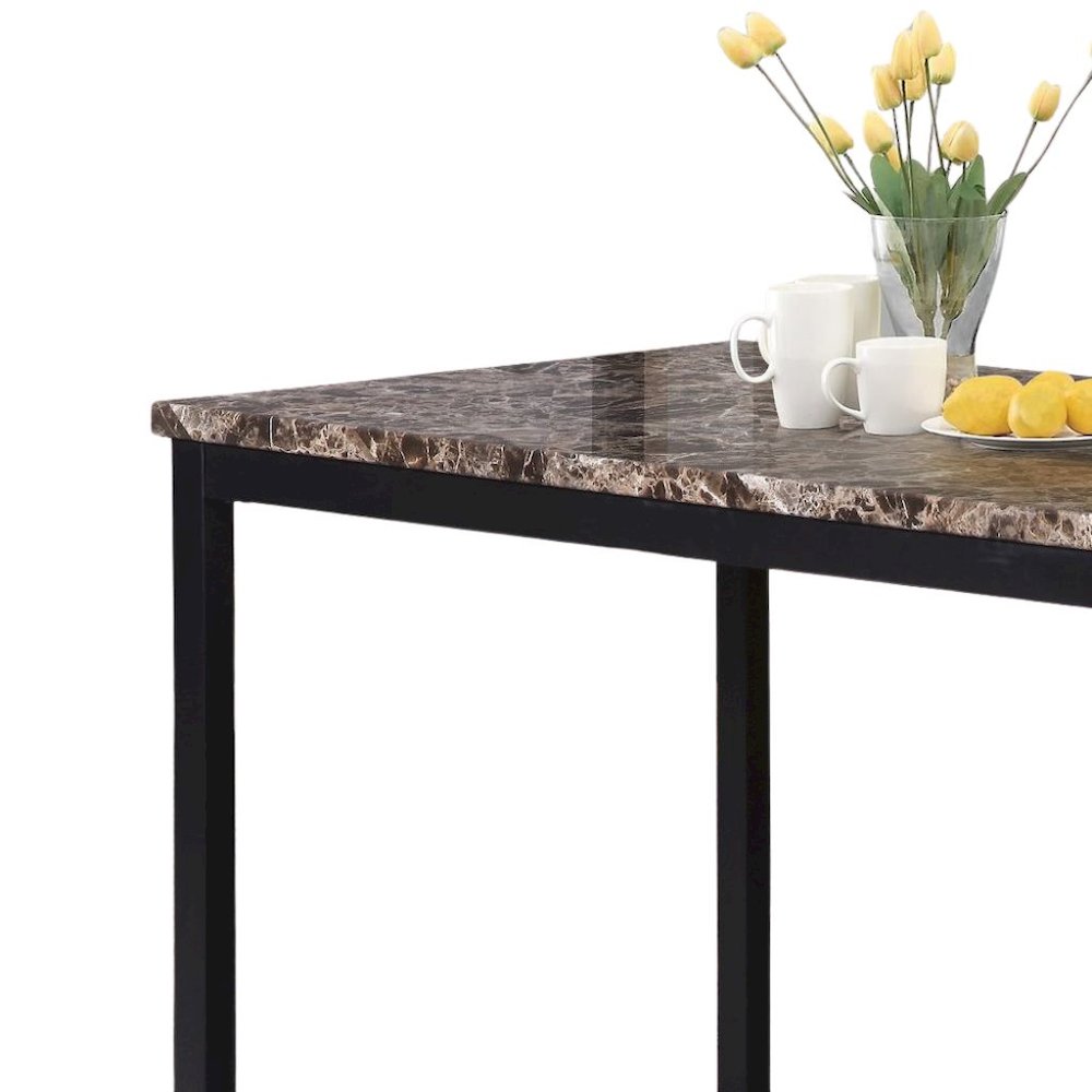 Modern Faux Marble Dining Table – Black Kitchen & Dining Room Tables. Picture 4