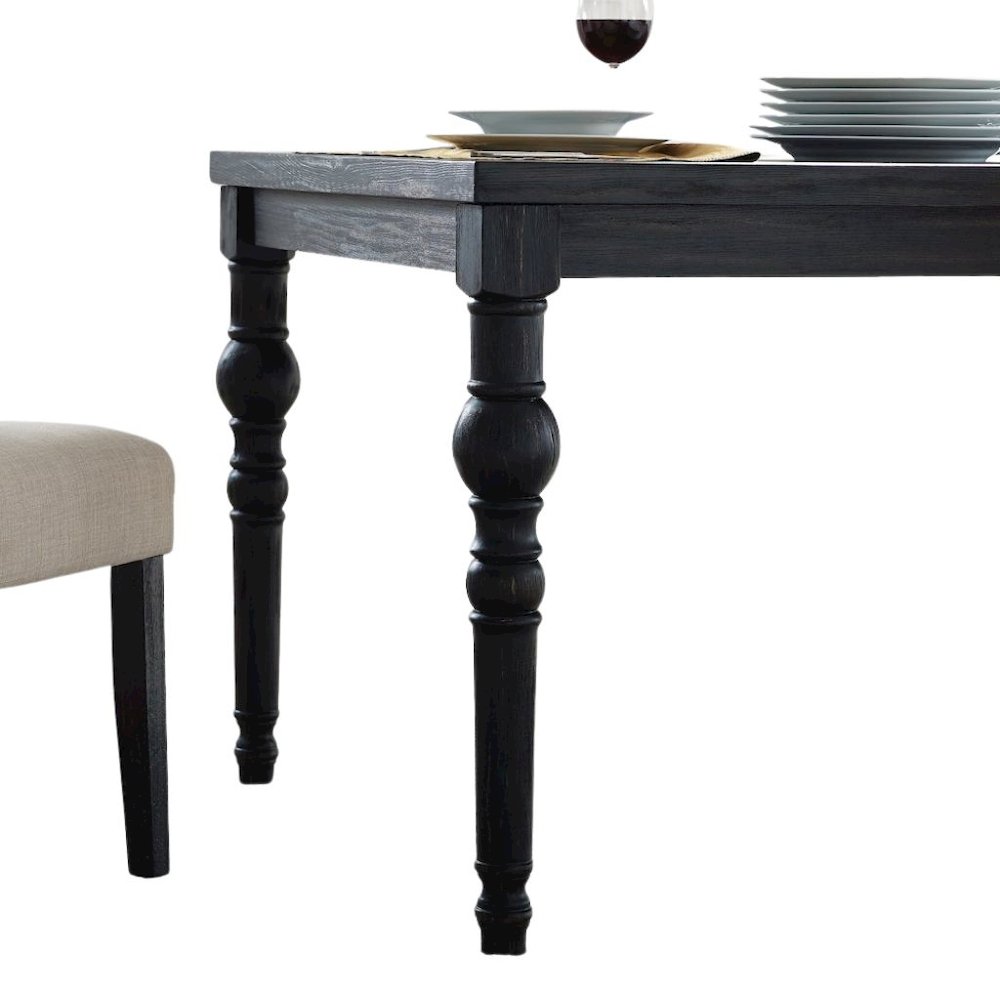 Beige Tan Kitchen Table Chairs Set of 4, Wood Dining Set with Tufted Seats. Picture 7