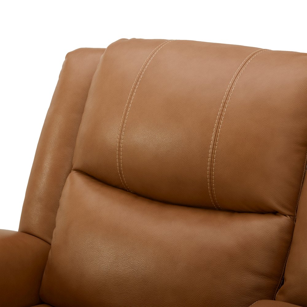 Cozura Leather Power Dual Reclining Sofa, Silverado Butternut. Picture 7