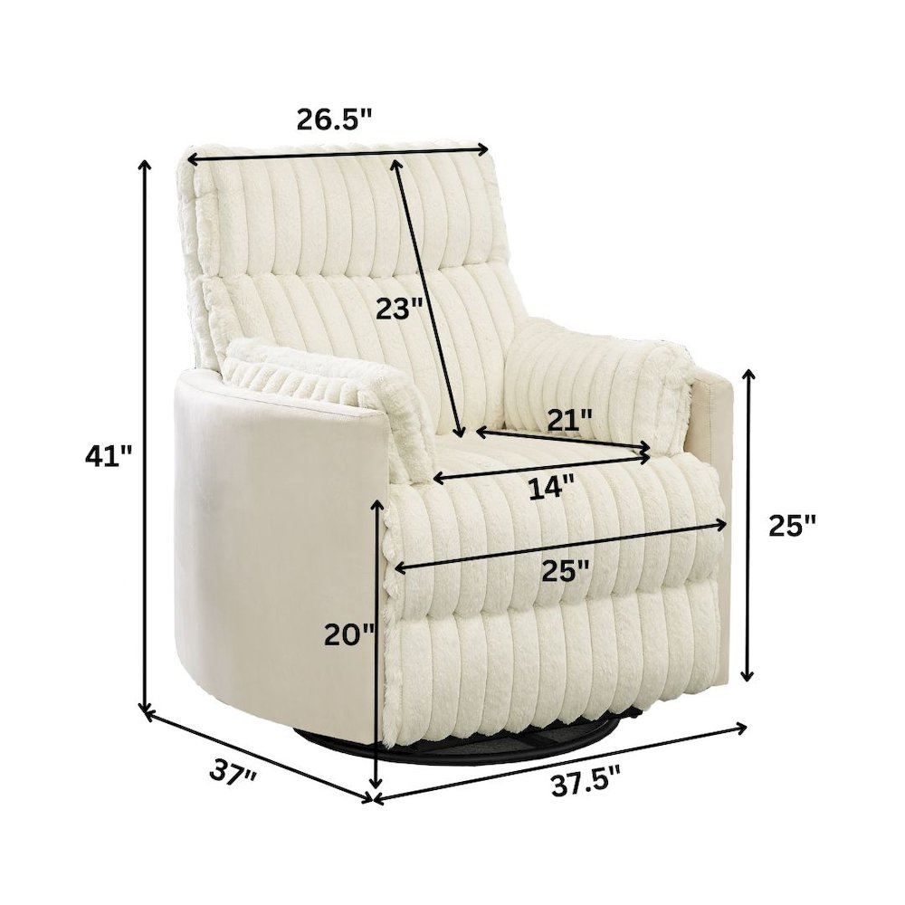 Bocaton Wide Wale Corduroy Upholstery Manual Recliner. Picture 13