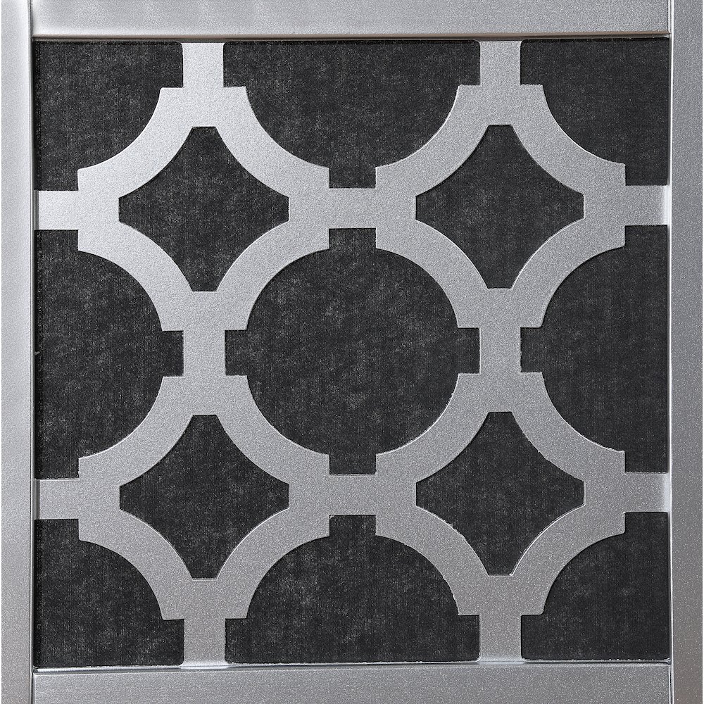 4-Panel Room Divider, Decorative Folding Freestanding Privacy Screen, Silver. Picture 4