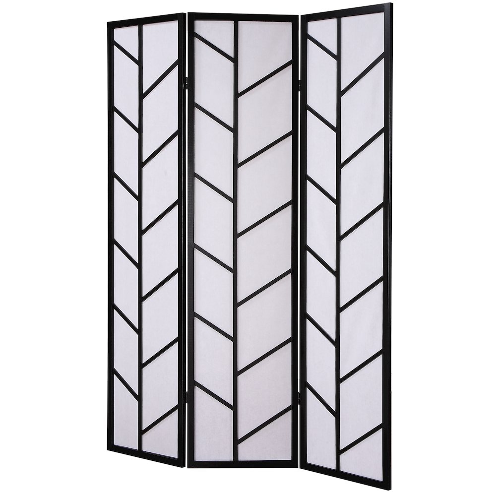 Yoyuke 3-Panel Climbing Screen Room Divider, Black. Picture 1