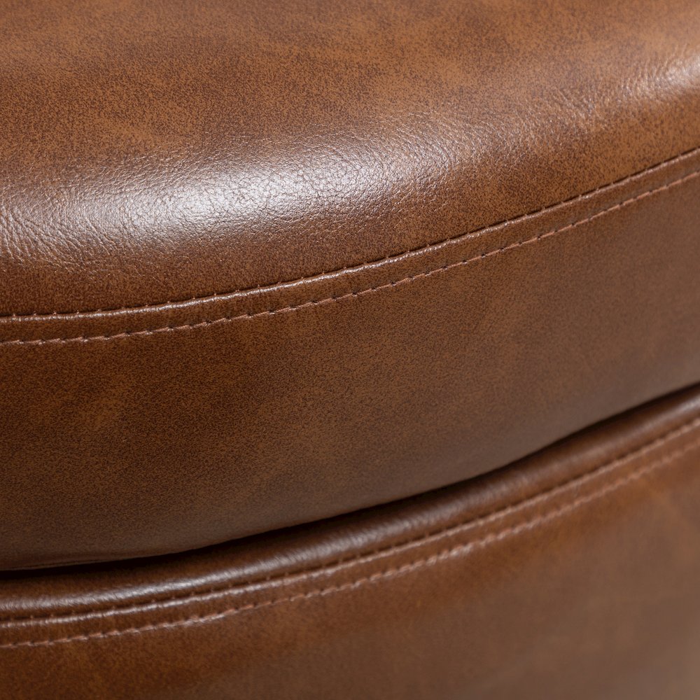 Orenza Modern Faux Leather Swivel Barrel Accent Club Chair. Picture 13