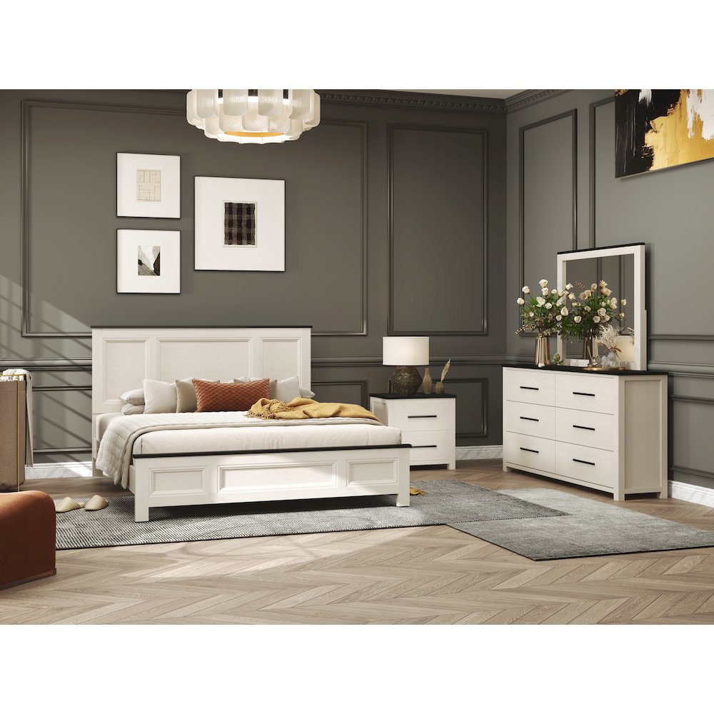 Realynn 4-PC Queen Wood Bedroom Set, Off-White Finish. Picture 3