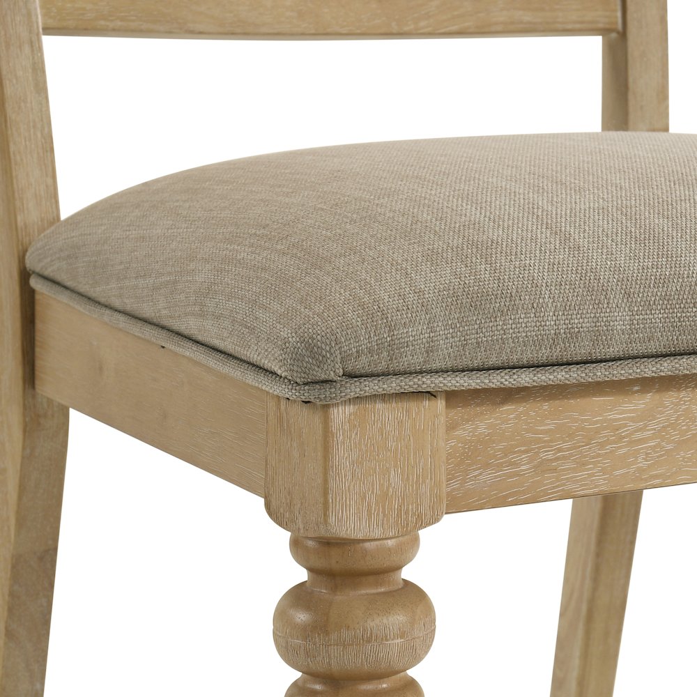 Verta 6-PC Dining Table with 4 Cross Back Chairs and Bench, Light Oak Finish. Picture 14