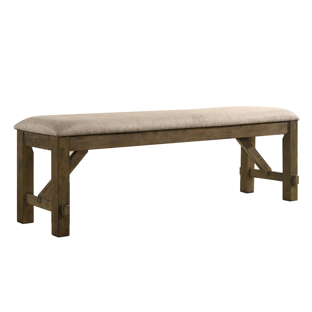Raven Wood Fabric Upholstered Dining Bench. Picture 1