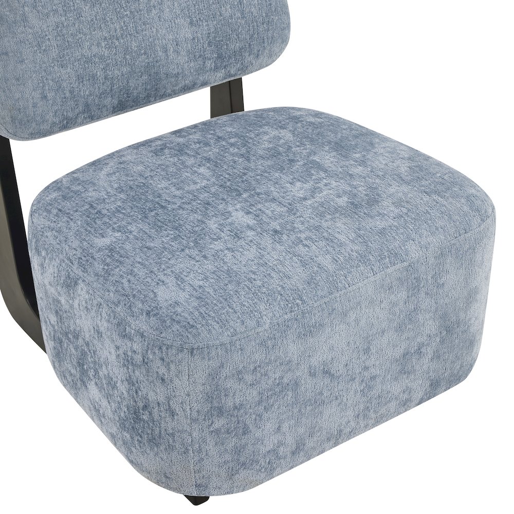 Solara Modern Accent Chair with Solid Wood Frame, Blue. Picture 9