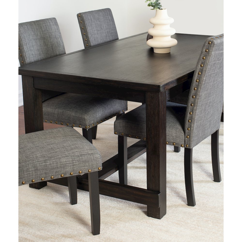 Muzzi Contemporary 5-Piece Dining Set, Dining Table with 4 Stylish Chairs, Gray. Picture 4