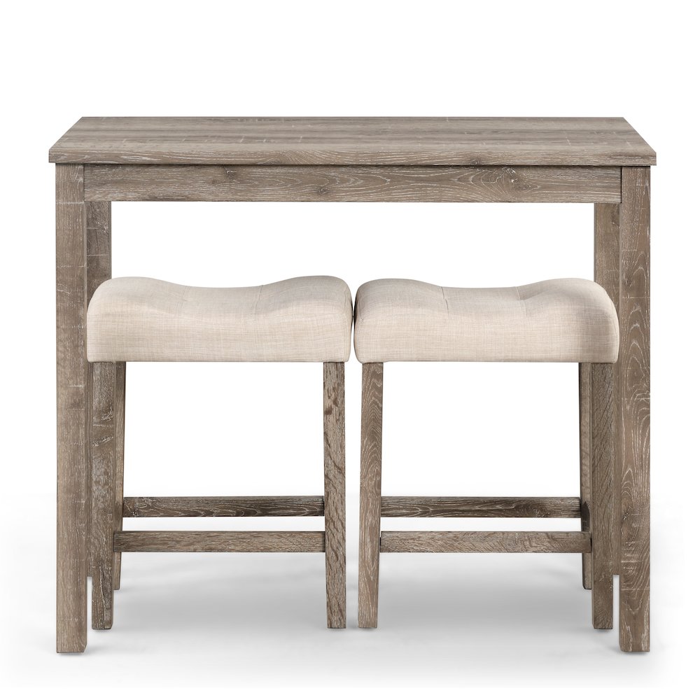 Sora Wood 3-Pc Counter Height Dining Set, Taupe. Picture 4