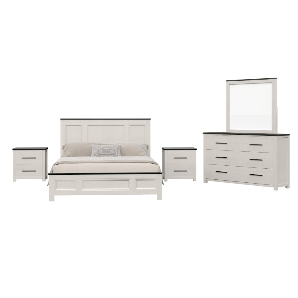 Realynn 5-Piece Queen Wood Bedroom Set, Off-White Finish. Picture 1
