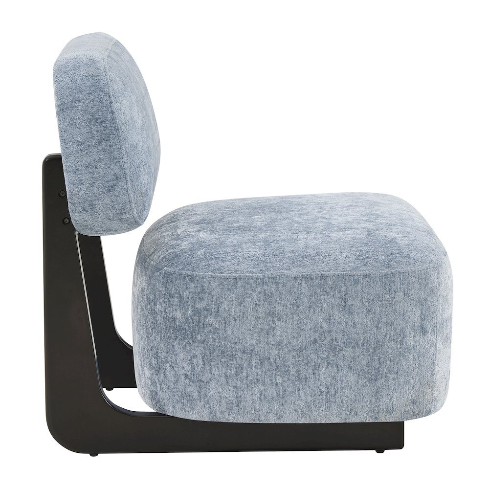 Solara Modern Accent Chair with Solid Wood Frame, Blue. Picture 7