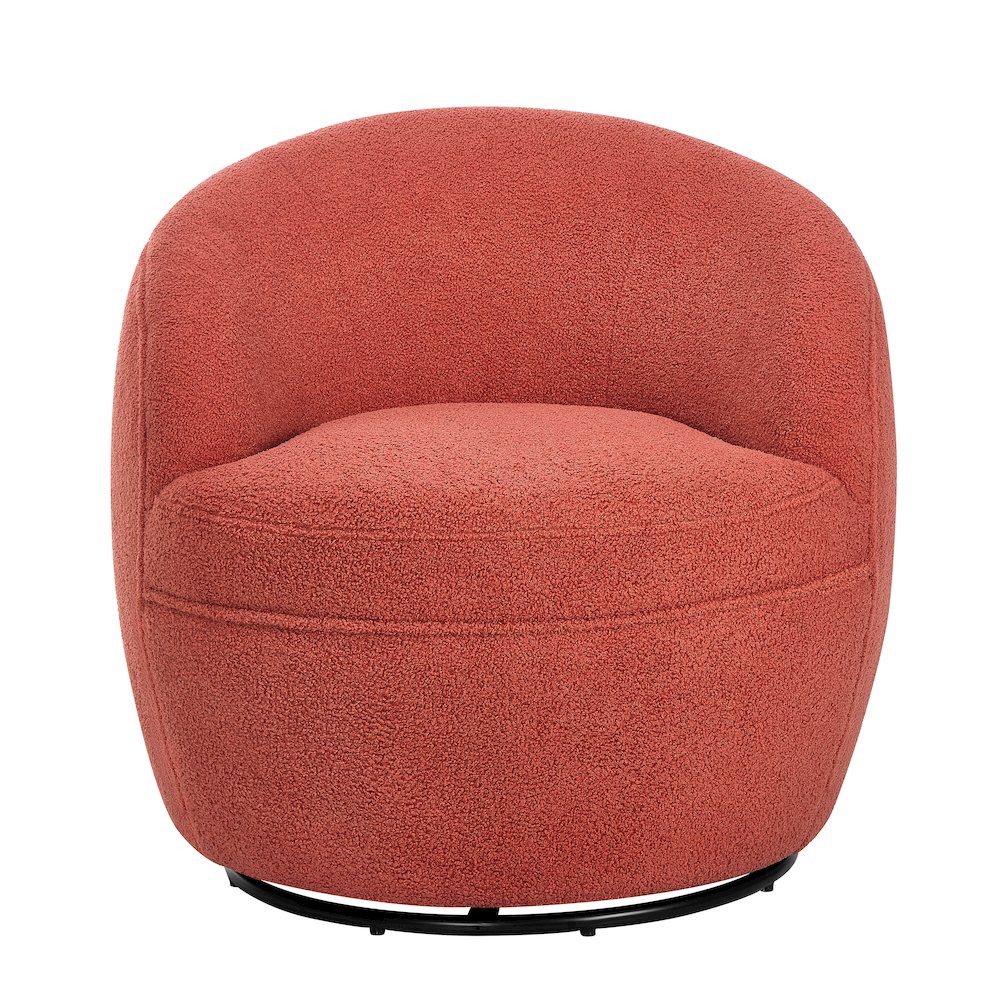 Galleria 360 Swivel Teddy Sherpa Barrel Chair, Coral. Picture 5