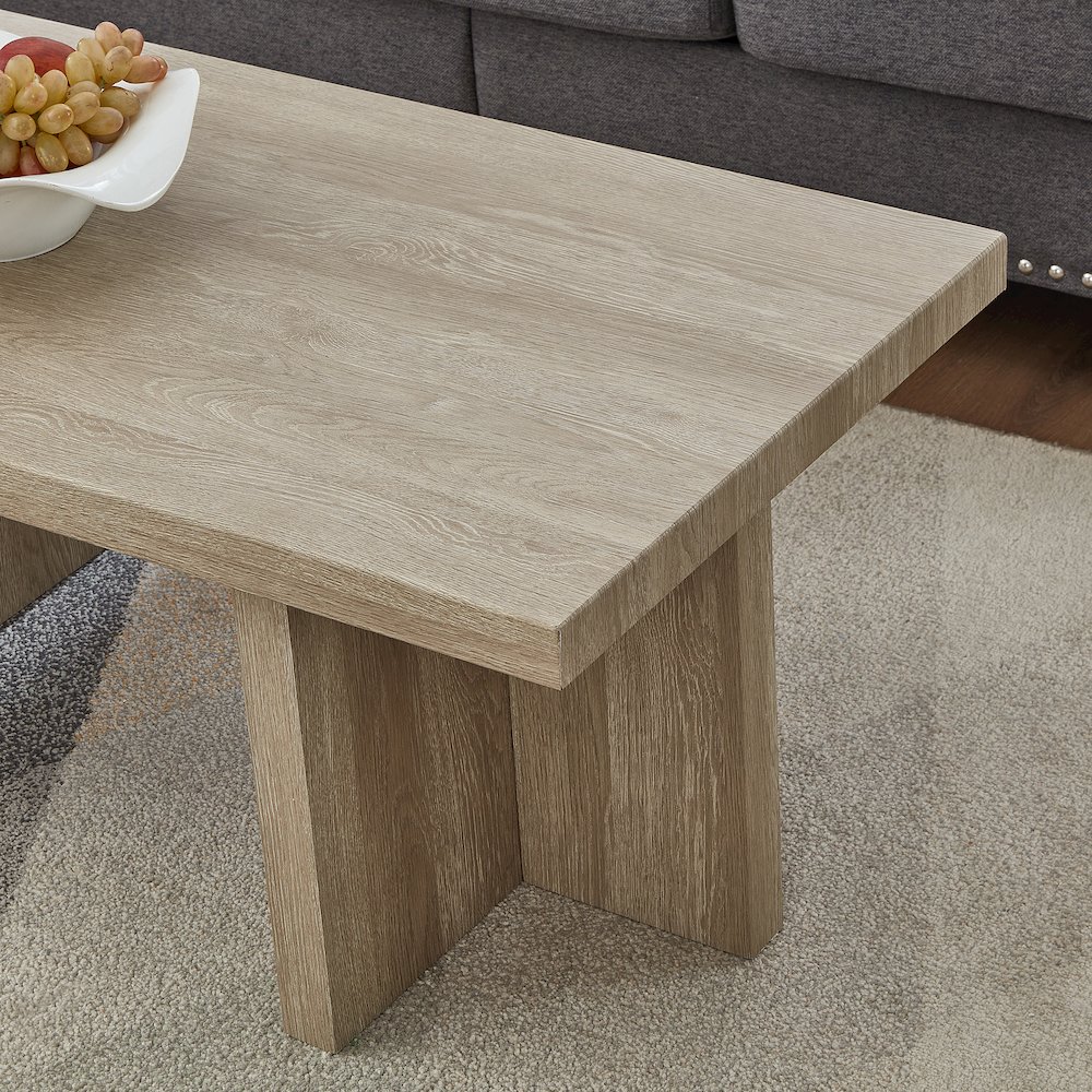 Mchome Contemporary Coffee Table, Oak Finish. Picture 4