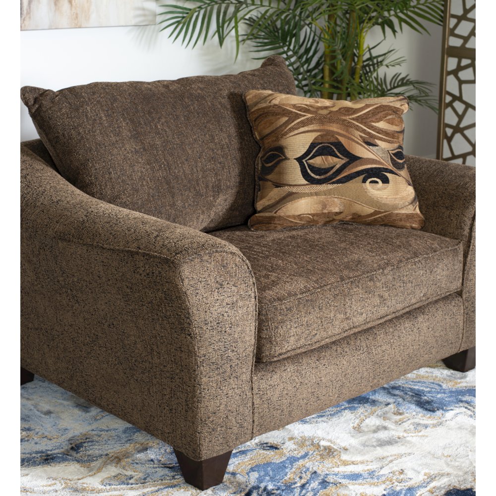 Camero Cafe Fabric Accent Chair and Ottoman Set. Picture 7