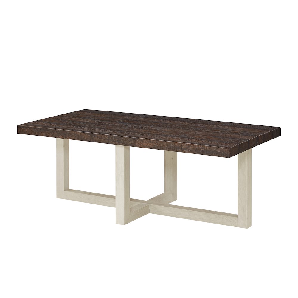 Luno Contemporary Coffee Table, Walnut and White. Picture 1