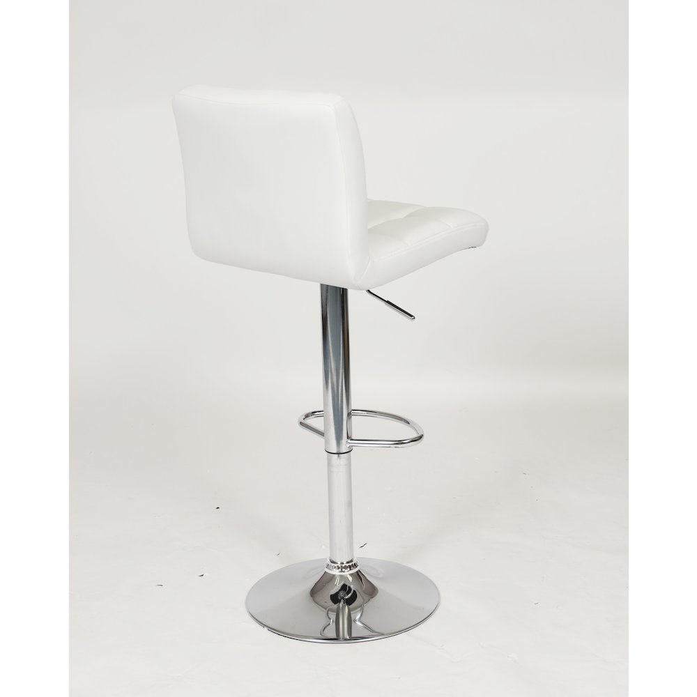Biscc 2 Swivel Elegant PU Leather Modern Adjustable Hydraulic Bar Stools, White. Picture 7