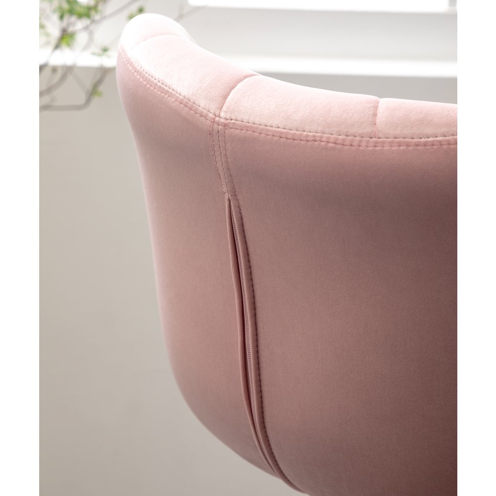 Ellston Upholstered Adjustable Swivel Barstools in Pink, Set of 2. Picture 14