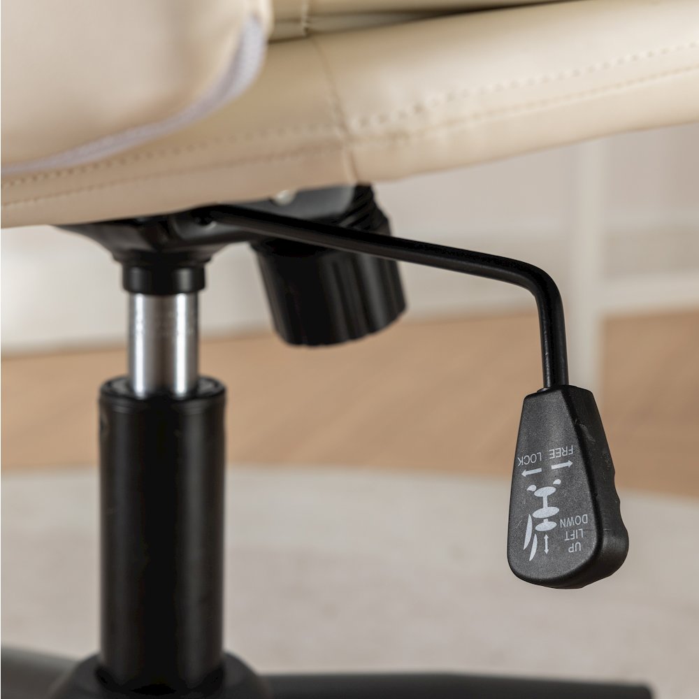 Bizerte Adjustable Swivel Criss Cross, Wide Seat Office or Vanity Chair, White. Picture 11