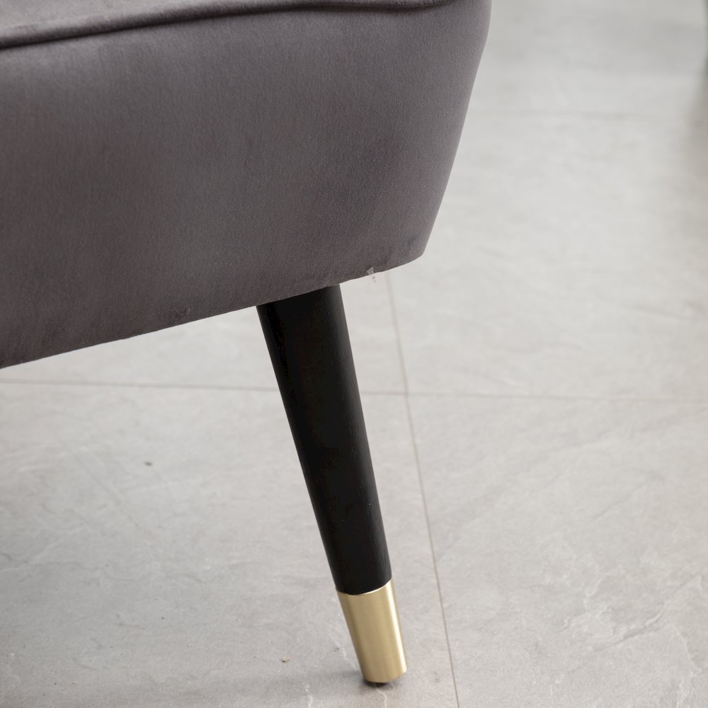 Elon Contemporary Velvet Upholstered Accent Chair, Gray. Picture 10