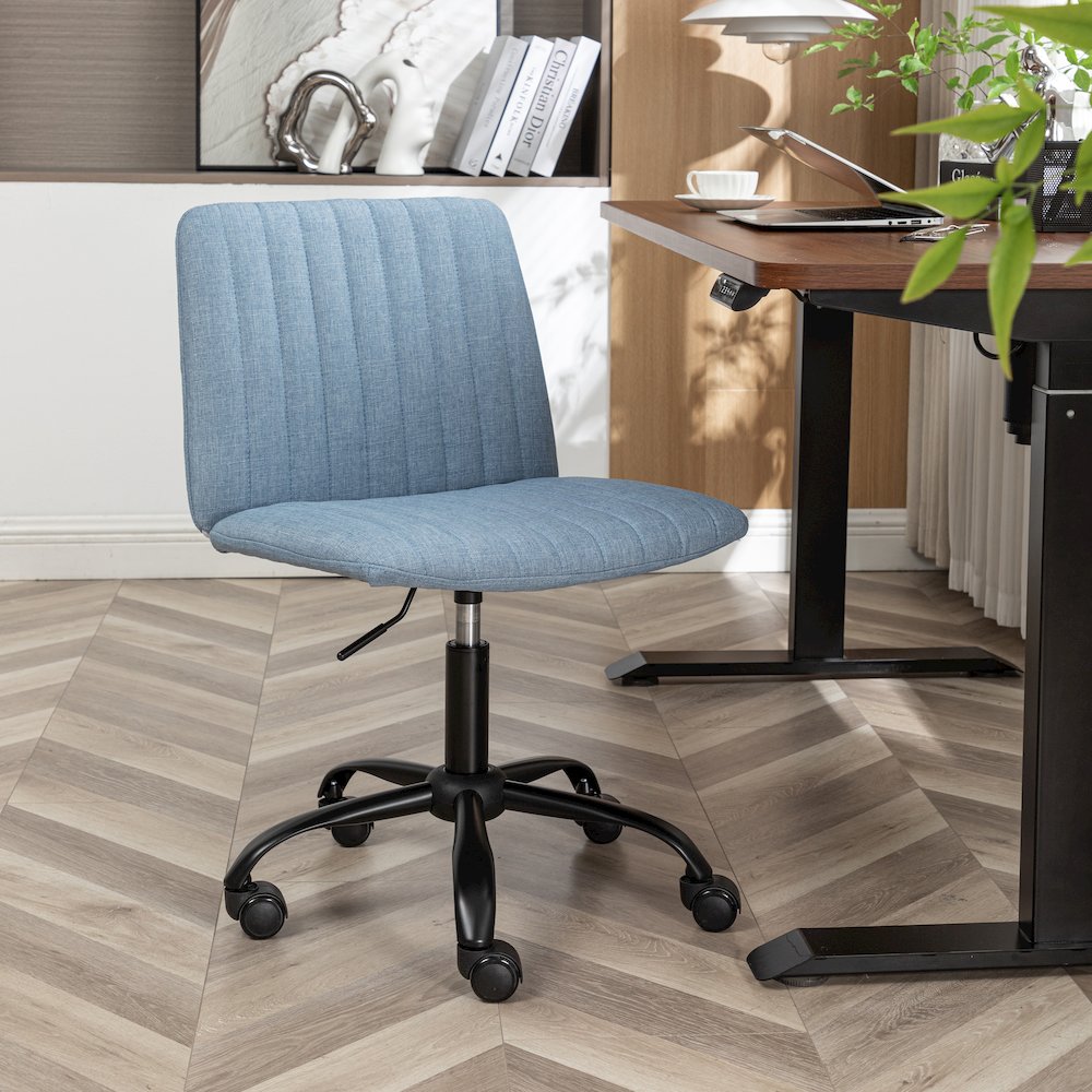 Masar Fabric Swivel Office Chair, Blue. Picture 2