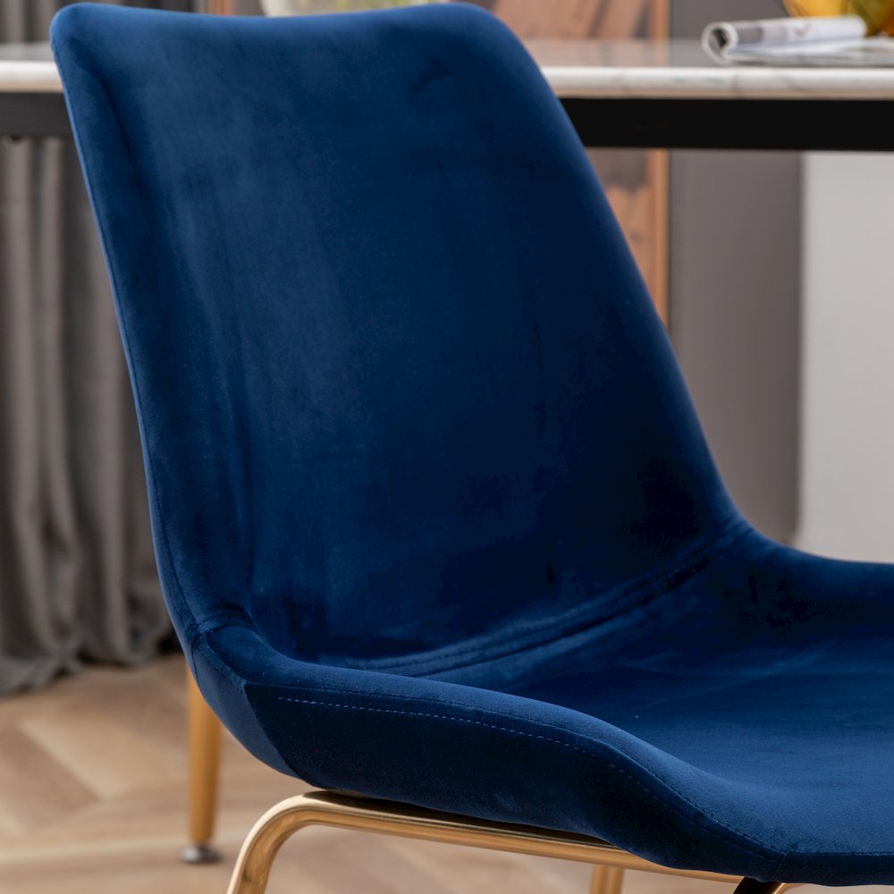 Aufurr Modern Velvet Dining Chair, Set of 2, Blue. Picture 9