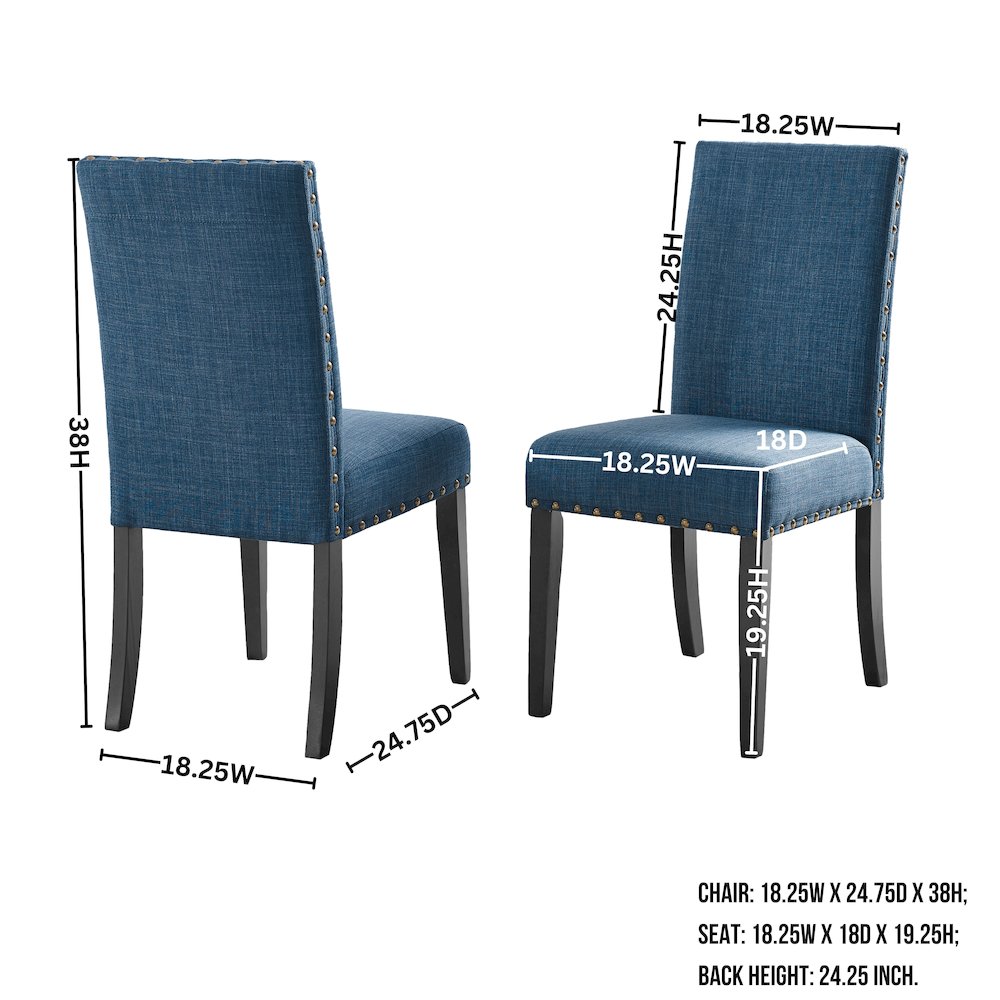 Nuevo 5-Piece Round Dining Set, Pedestal Dining Table with 4 Chairs, Blue. Picture 12