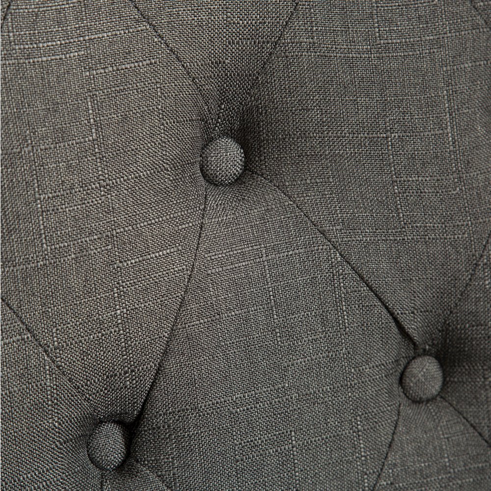 Amonia 5-Pc Dining Set, Turned-Leg Dining Table with 4 Tufted Chairs, Charcoal. Picture 9