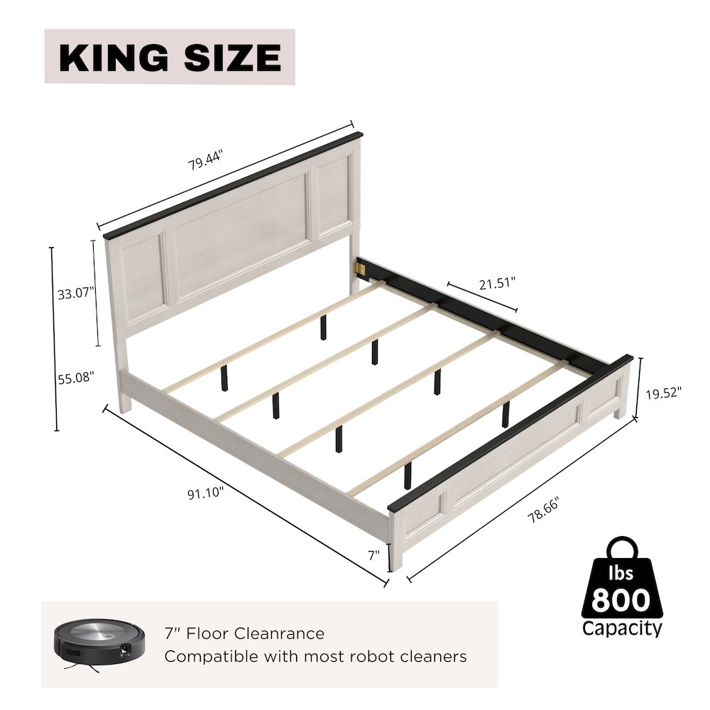 Realynn 3-Pc Bedroom Set, King Panel Bed, 2 Nightstands. Picture 13