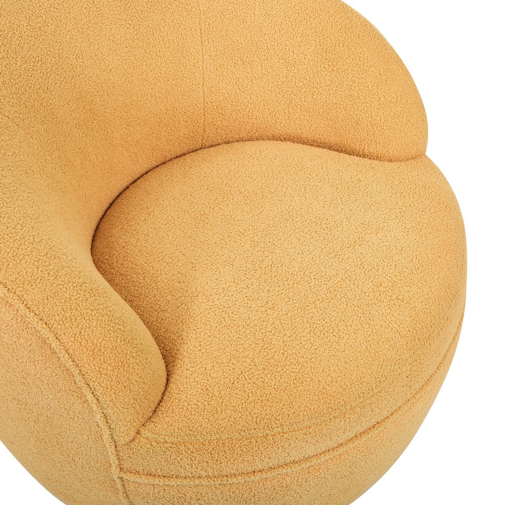 Galleria 360 Swivel Teddy Sherpa Barrel Chair, Yellow. Picture 5