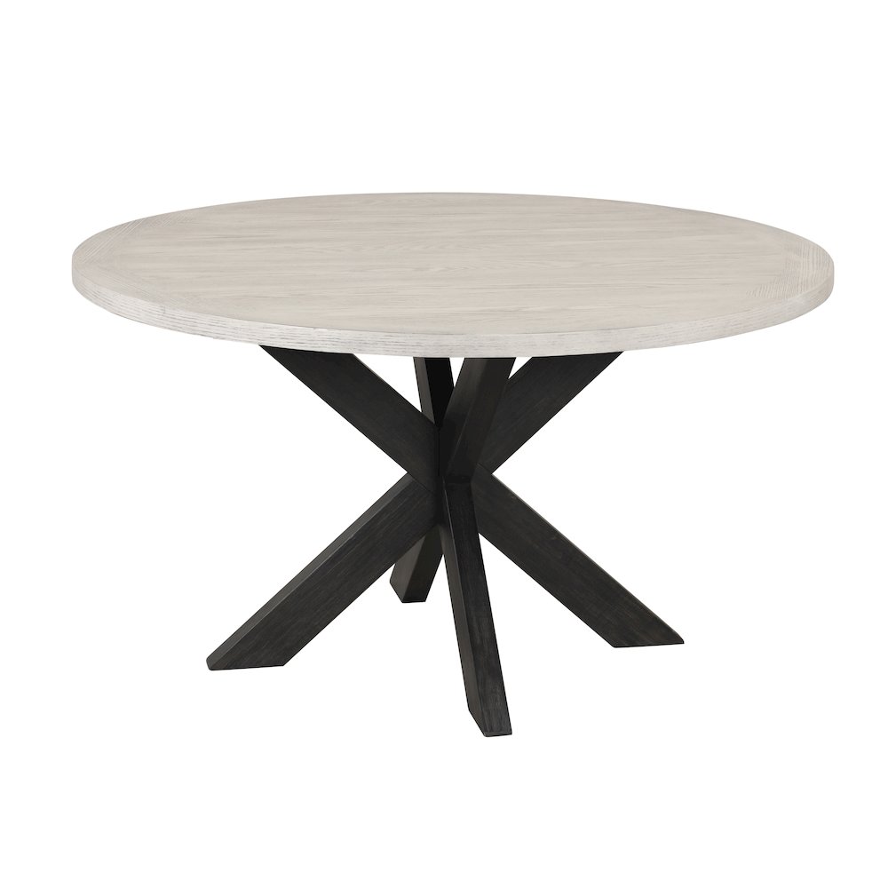 Gates Round Dining Table, Criss-Cross Base, Gray. Picture 1