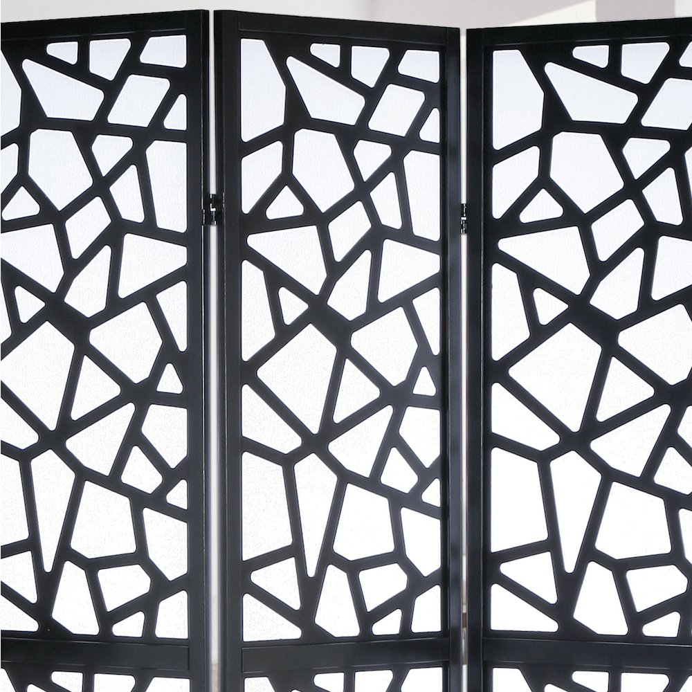 Giyano Black 4 Panel Screen Room Divider. Picture 4