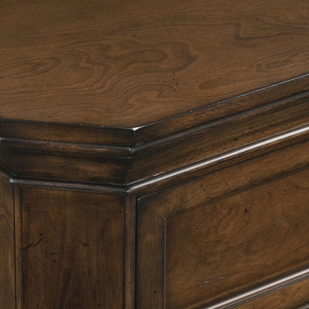 Maderne Traditional Wood 5-Drawer Chest, Antique Walnut Finish. Picture 3