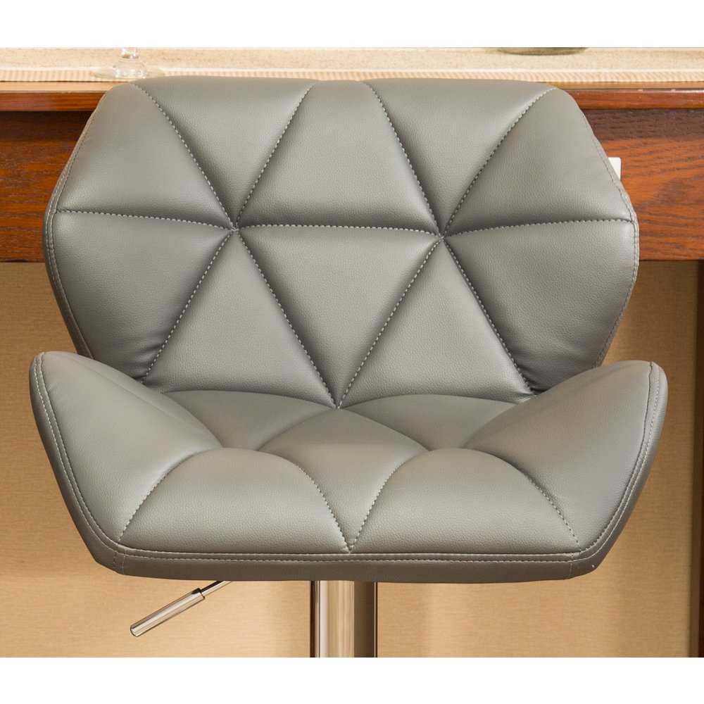 Glasgow Contemporary Tufted Adjustable Height Gray Bar Stools, Set of 2. Picture 9