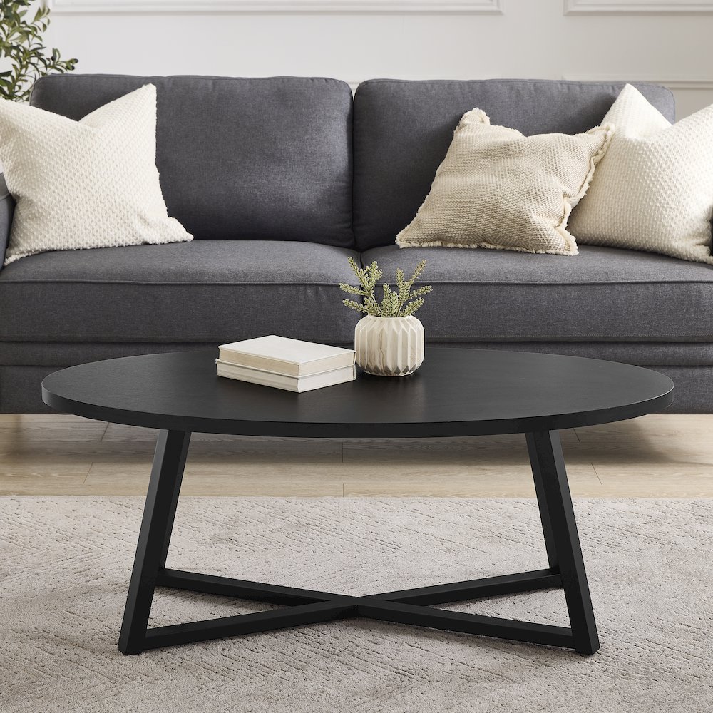 Modern Harmony 3-Piece Wood Oval Coffee Table Set. Picture 9