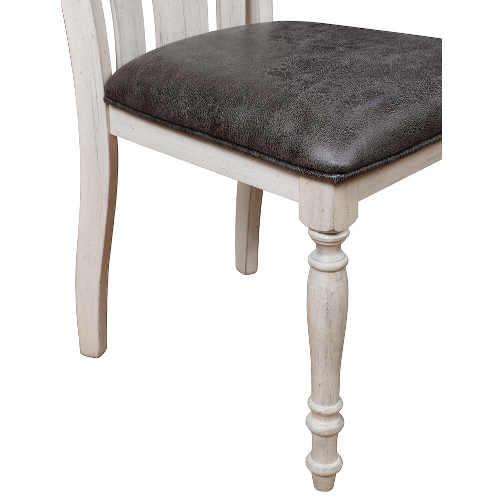 Arch Weathered Oak Turned Leg Dining Chair Set of 2. Picture 3