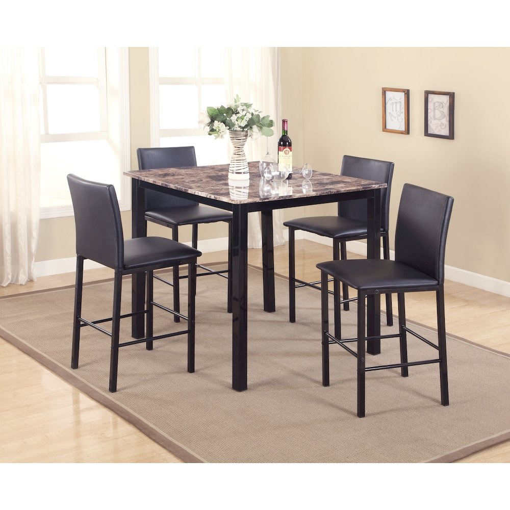 Citico Metal Counter Height Dining Chairs with Black Metal Frame, Set of 4. Picture 6