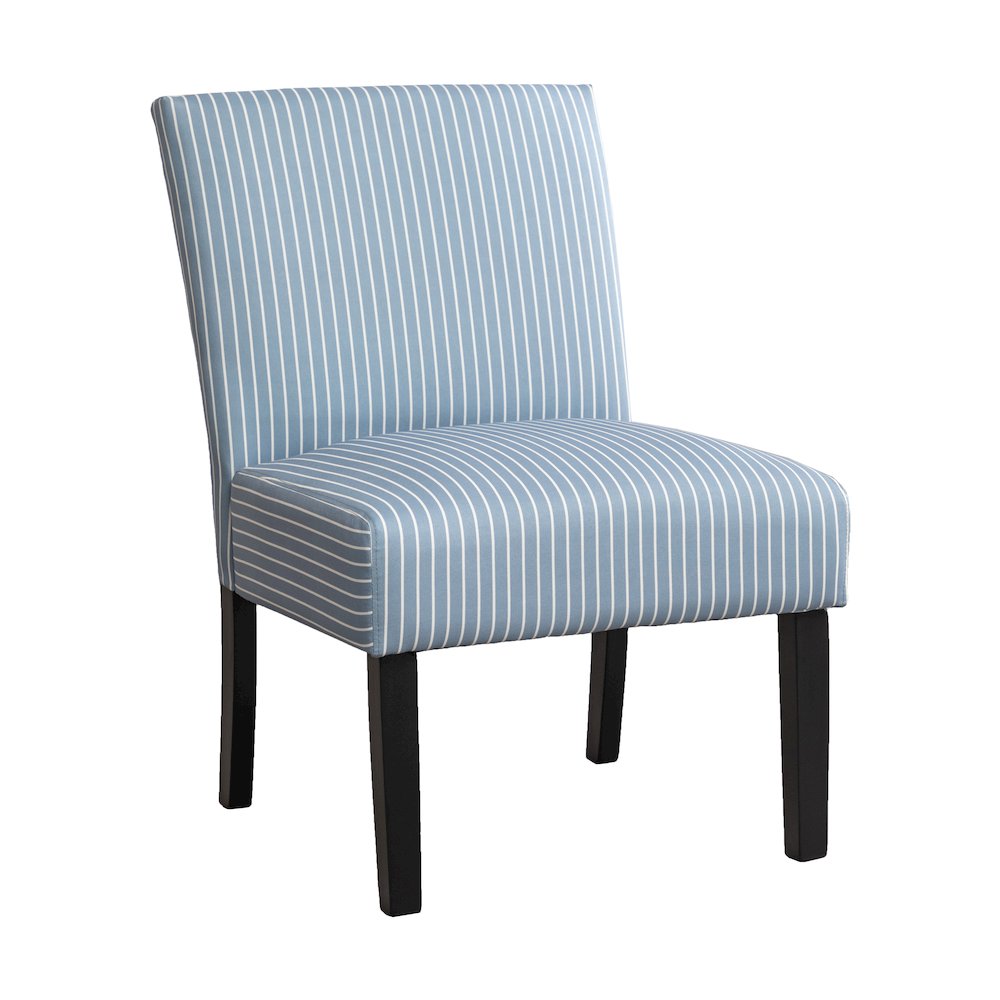 Botticelli Blue Stripe Upholstered Slipper Accent Chair. Picture 1